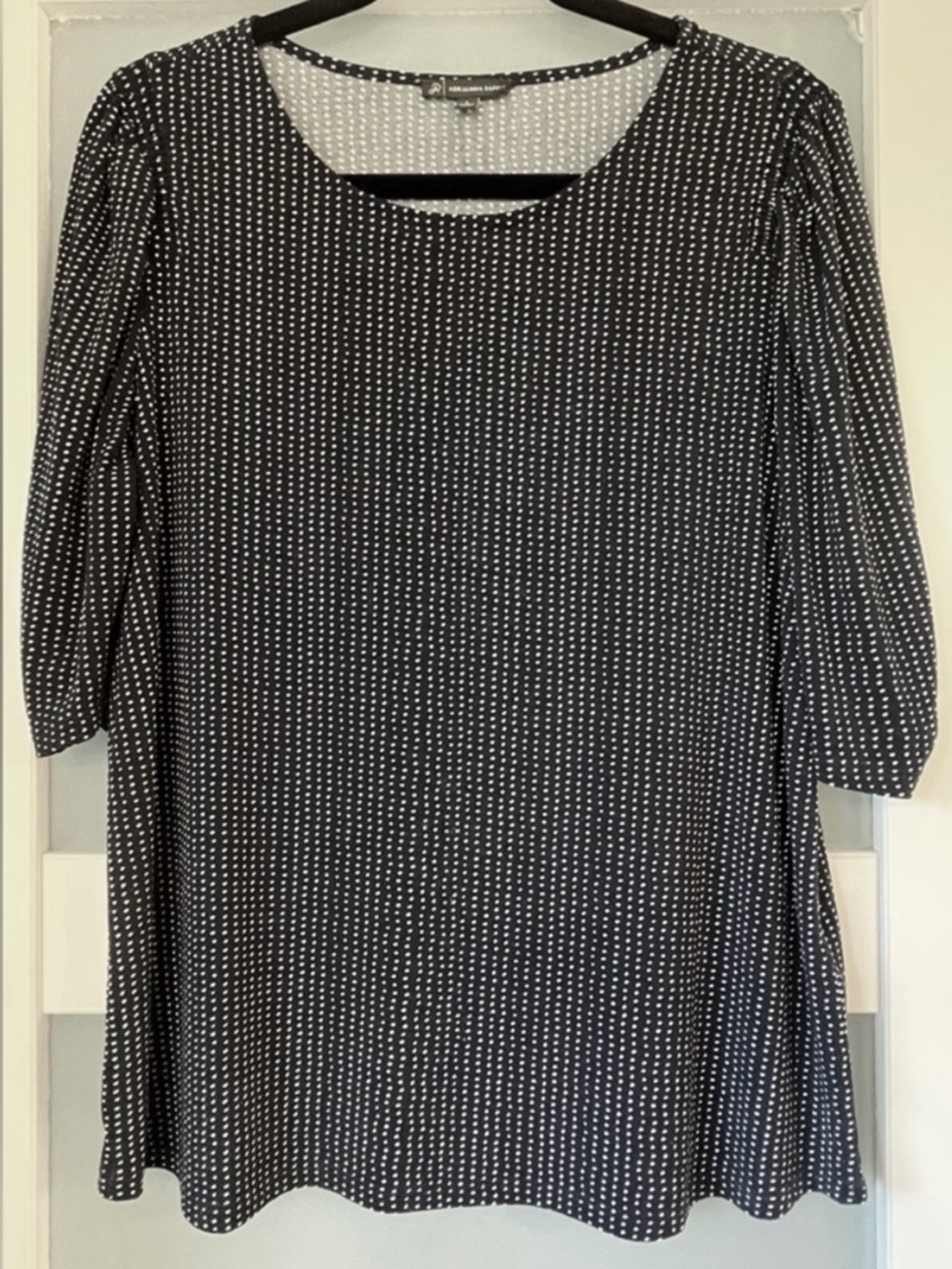 Adrianna Papell Navy with White Dots Top